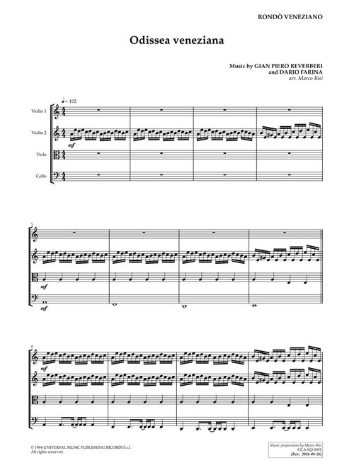 Odissea Veneziana (Arr. Marco Bisi) - Rondo' Veneziano (String Quartet)