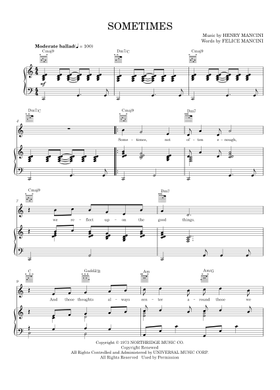 Play Official version of Sometimes Sheet Music by Carpenters for