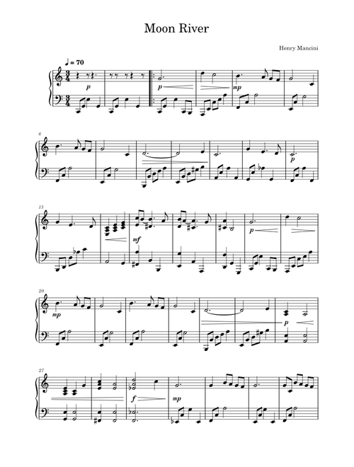 Moon River (Breakfast at Tiffany's), Henry Mancini