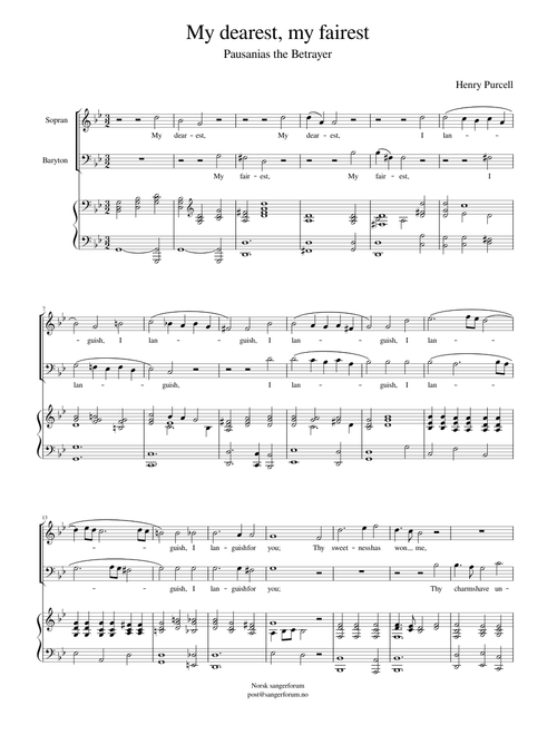 My dearest, my fairest SBar Purcell