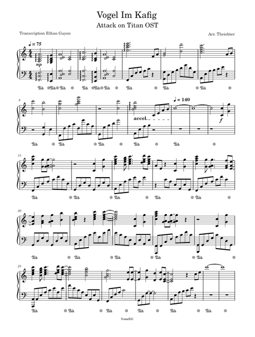 Vogel Im Kafig | Piano Arrangement
