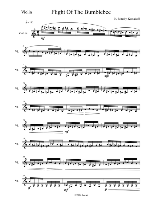 Flight Of The Bumblebee (Arr. Thomas Jancso) - Nikolai Rimsky-Korsakov (Violin Solo)
