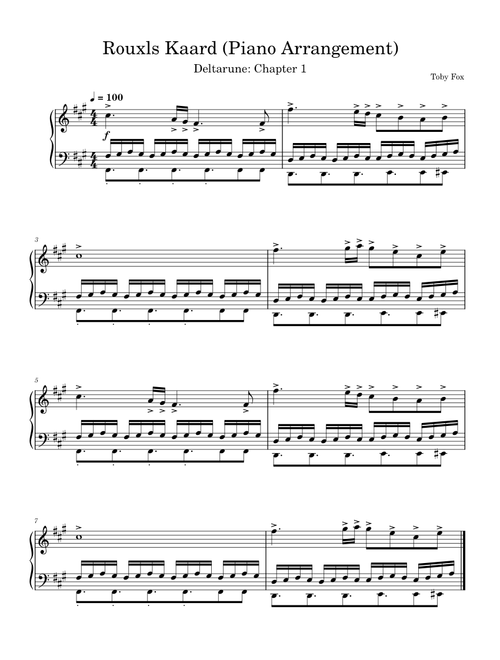 Rouxls kaard (Piano Arrangement)