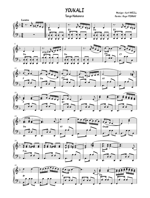 Youkali – Kurt Weill (sans paroles)