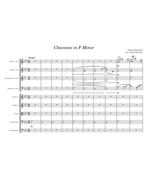 Pachelbel's Chaconne in F Minor, for Full Orchestra