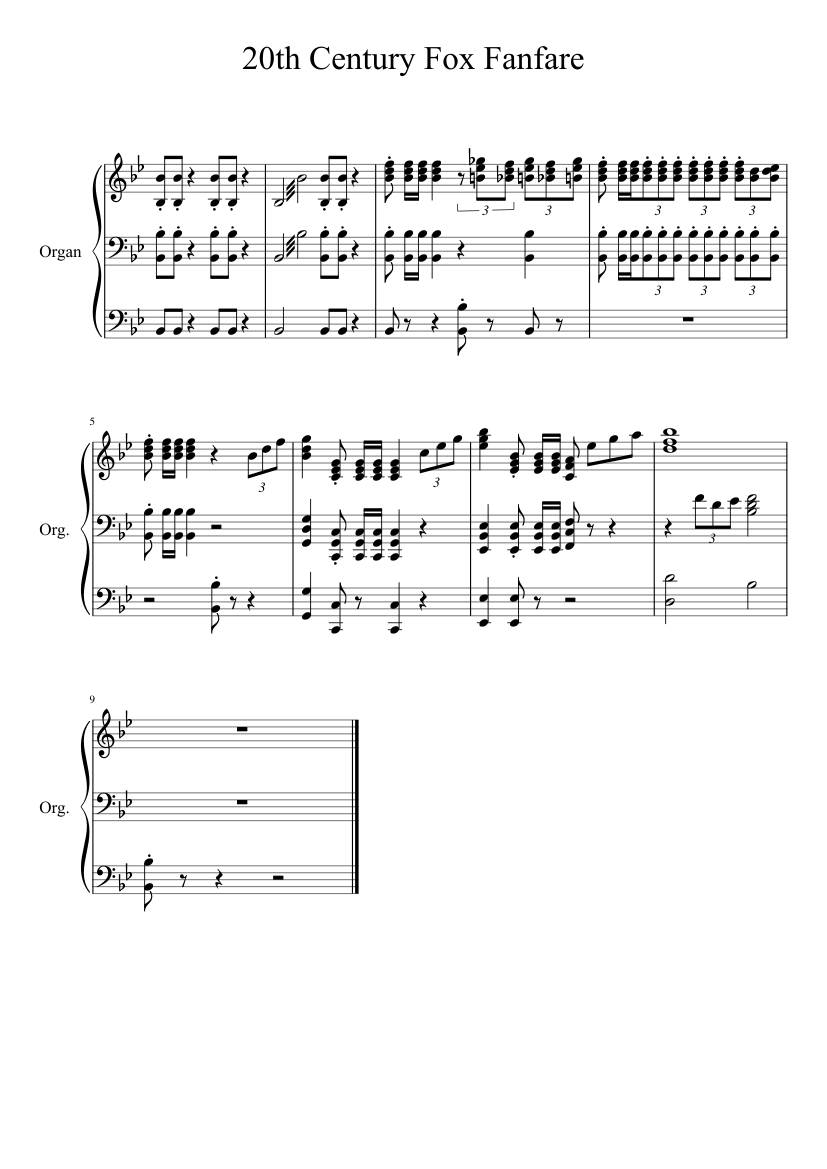 20th Century Fox Sheet music for Organ (Solo) 