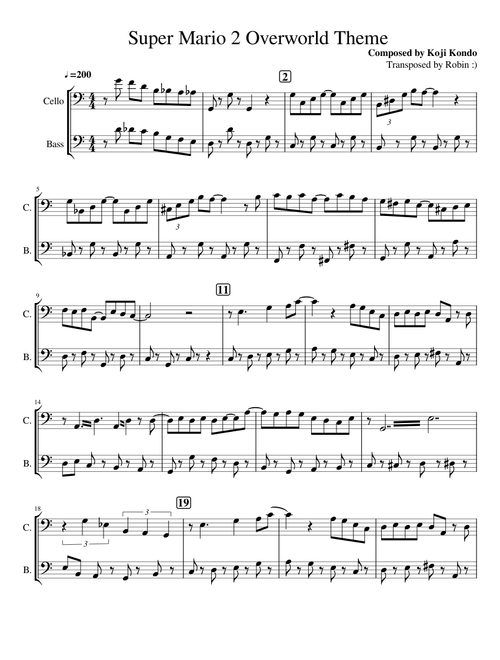 Super Mario 2 Cello+Bass Duet