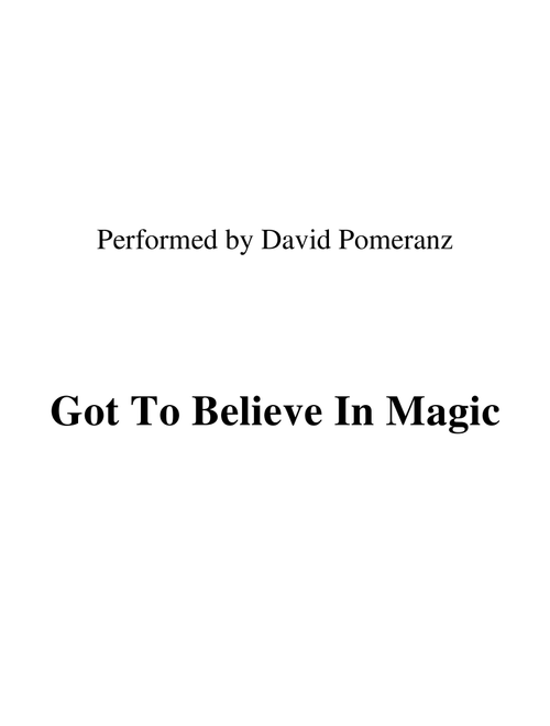 Got To Believe In Magic (Arr. Ronn M) - Charles Fox (Small Ensemble)