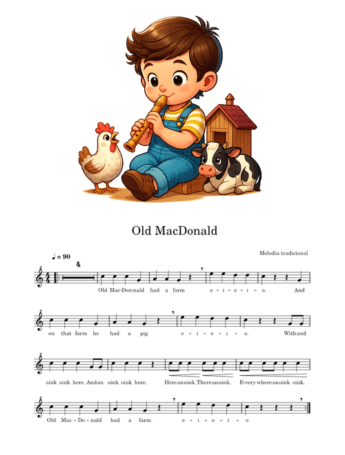 Old MacDonald - Método para Flauta Dulce - Pedro Peña
