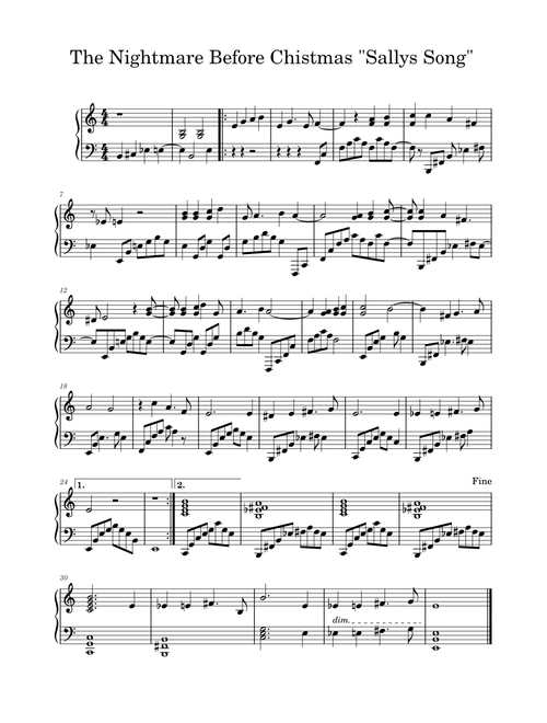 The Nightmare Before Chirstmas "Sallys Song" -Danny Elfman
