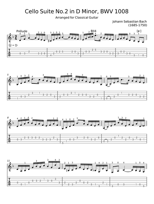 Cello Suite No. 2 in D minor, BWV 1008 - Johann Sebastian Bach