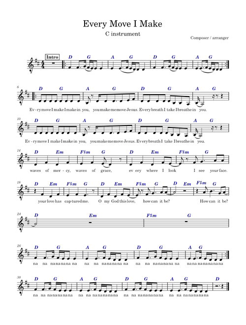 Every Move I Make leadsheet – hopeahilton