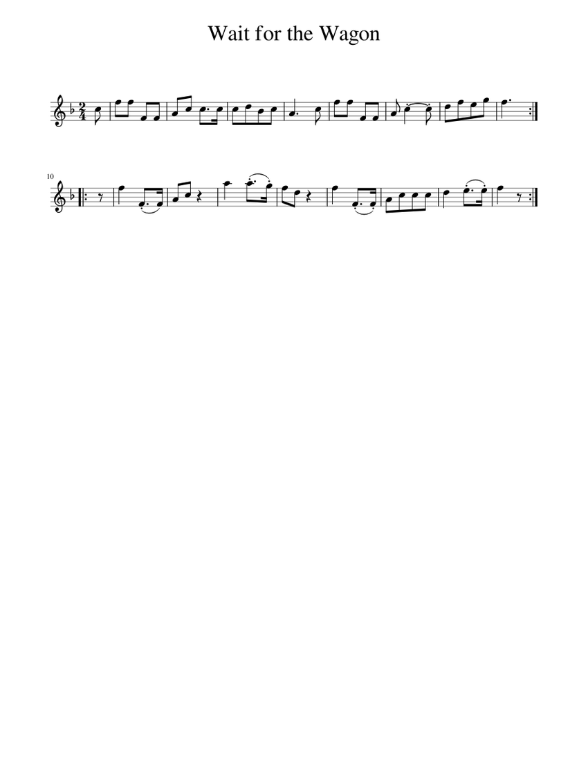 Wait for the Wagon Sheet music for Piano (Solo)