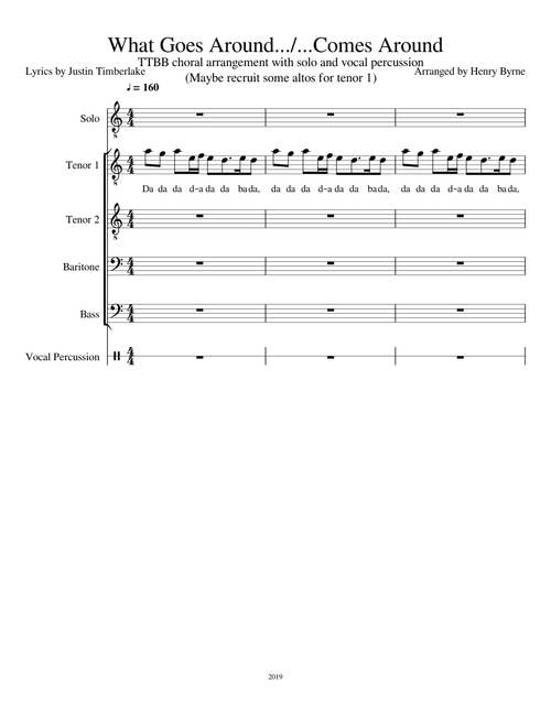 What Goes Around Comes Around by Justin Timberlake (TTBB choir)