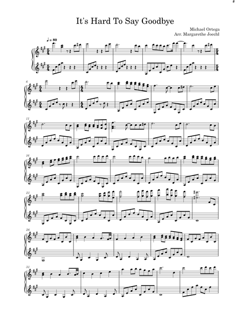 It's hard to say goodbye – Michael Ortega Arr. Margarethe Joechl