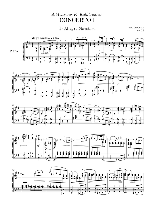 Chopin - Piano Concerto No. 1 In E Minor (Solo Arrangement)