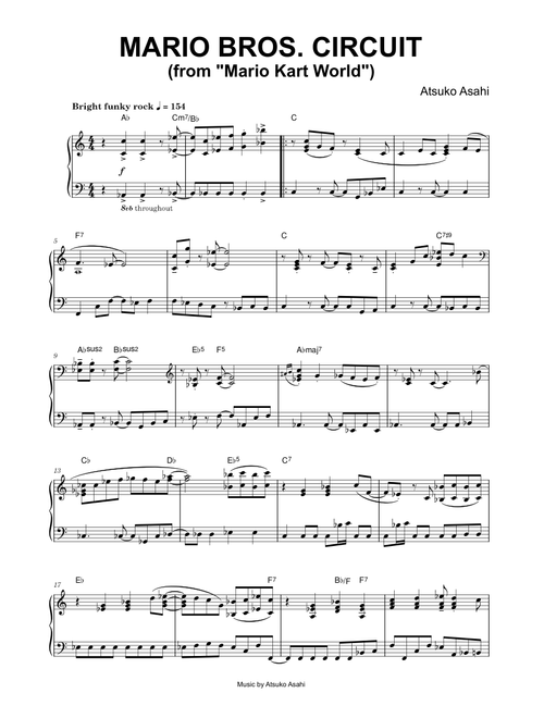 Mario Bros. Circuit (from Mario Kart World) - Atsuko Asahi (Piano)