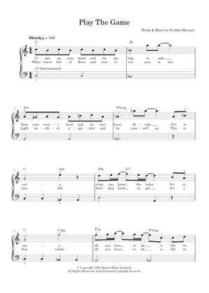★楽譜/クイーン/ザゲーム/QUEEN/タブ譜/バンドスコア/パート譜 Play Official version of Play the game Sheet Music by Queen for