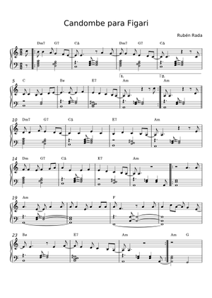 Tengo un candombe para Gardel – Rubén Rada Sheet Music with Chords for ...