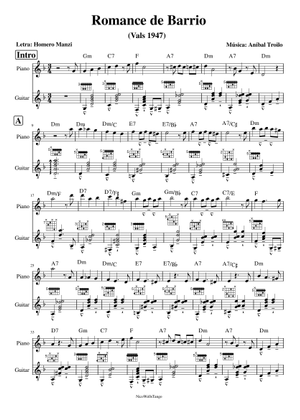 Romance de barrio – Anibal Troilo Sheet Music for Piano