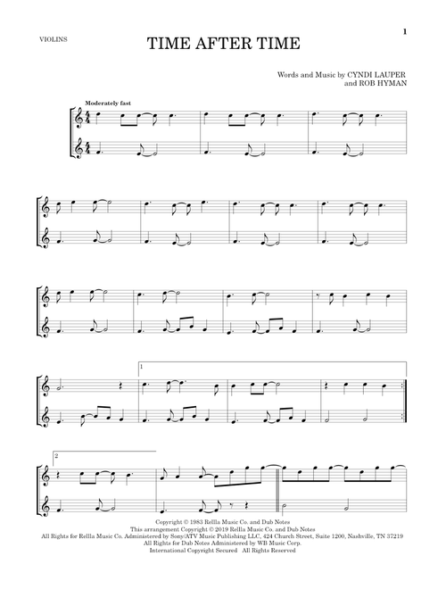 Time After Time - Cyndi Lauper (Violin Duet)