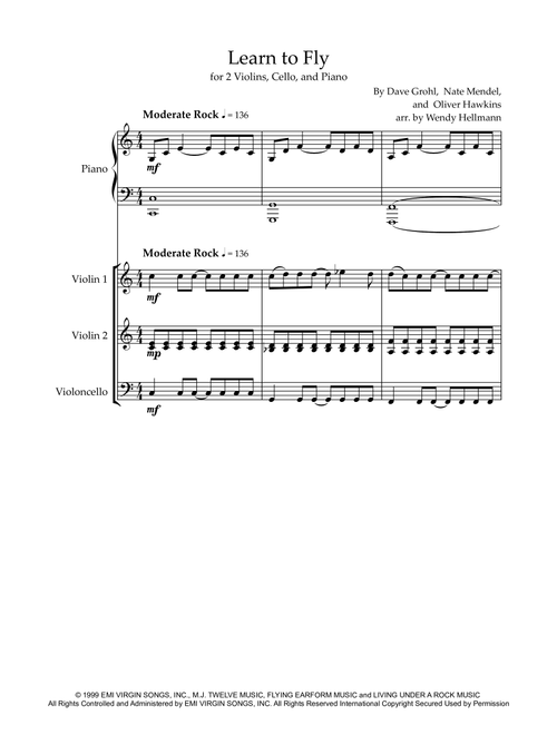 Learn To Fly (Arr. Wendy Hellmann) - Foo Fighters (String Ensemble)