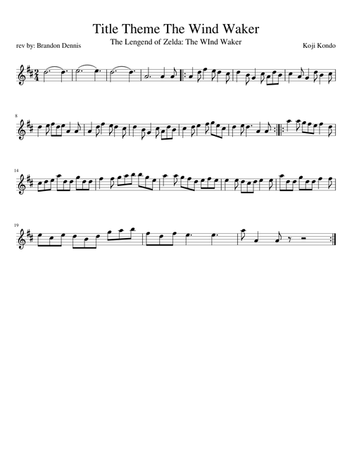 Title Theme The Wind Waker Violin Solo