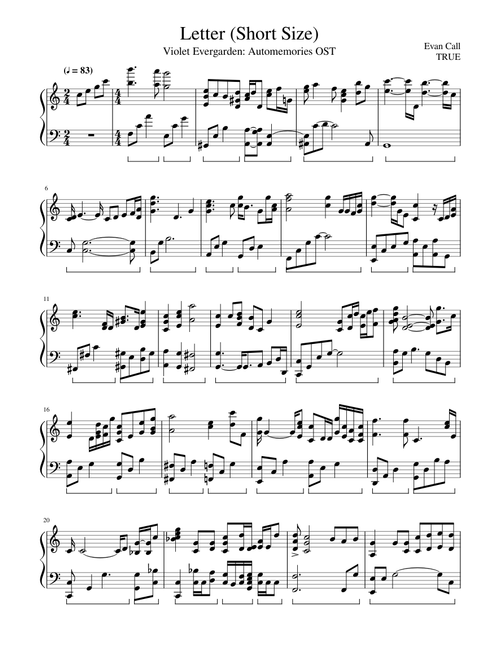 Letter (Short Size) - Violet Evergarden OST (Piano Solo Cover)
