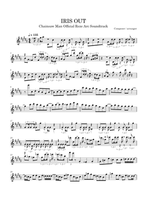 IRIS OUT – Kenshi Yonezu (米津 玄師) Sheet Music for Clarinet