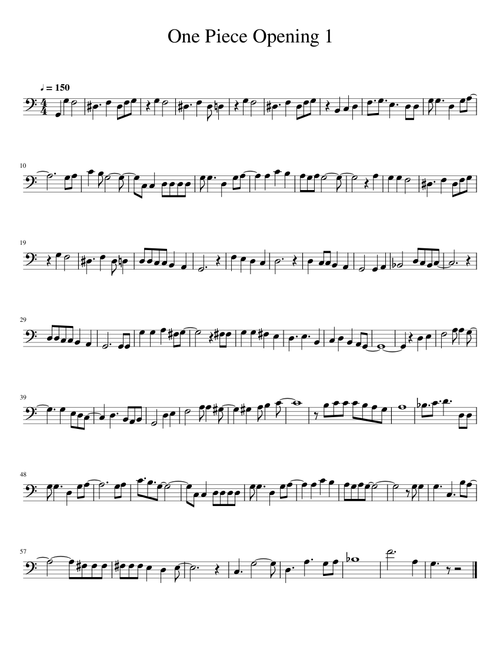 One Piece Opening 1 for Cello