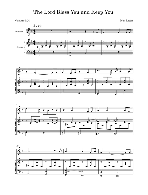 The Lord bless you and keep you – John Rutter