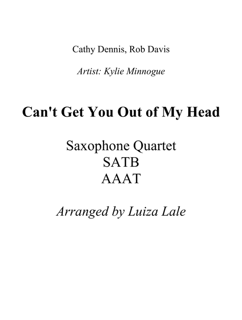 Can't Get You Out Of My Head (Arr. Luiza Lale) - Kylie Minogue (Woodwind Ensemble)