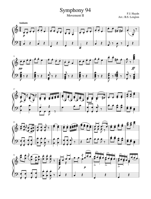 F.J. Haydn - Symphony no.# 94 - Mov. II