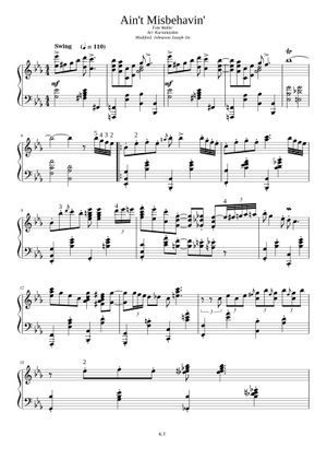 Play Official version of Ain't Misbehavin' Sheet Music by Thomas