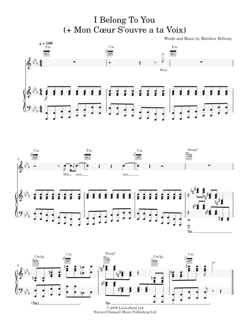 I belong to you - Muse (Piano-Voice)