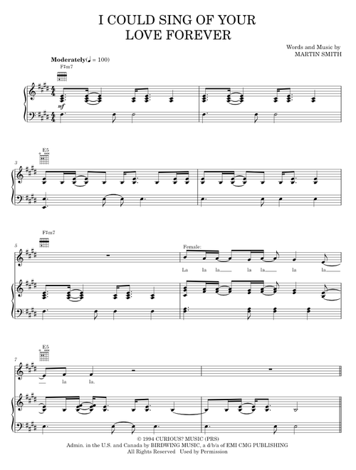 I Could Sing Of Your Love Forever - Delirious?, Passion Band (Piano-Vocal-Guitar)