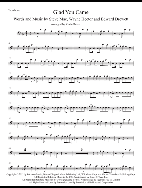 Glad You Came (Arr. Kevin Busse) - The Wanted (Trombone Solo)