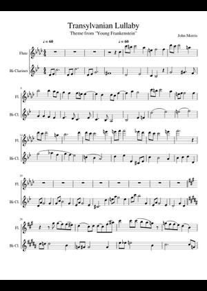 Transylvanian Lullaby from Young Frankenstein Sheet Music for Flute ...