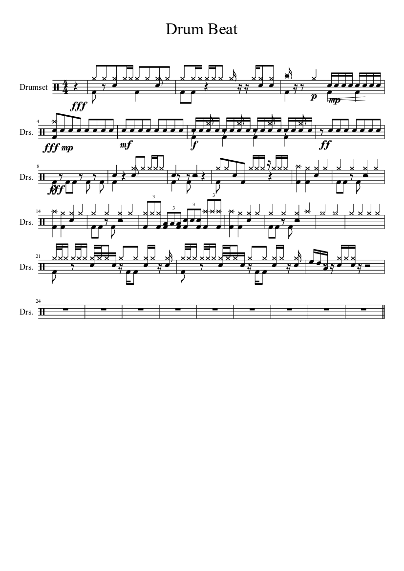 Drum Beat Sheet music for group (Solo) Musescore.com