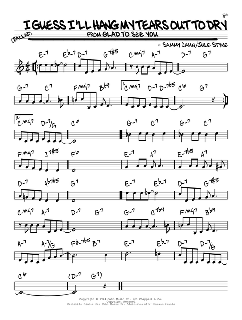 I Guess I'll Hang My Tears Out To Dry - Dexter Gordon (Real Book - Melody-Chords)