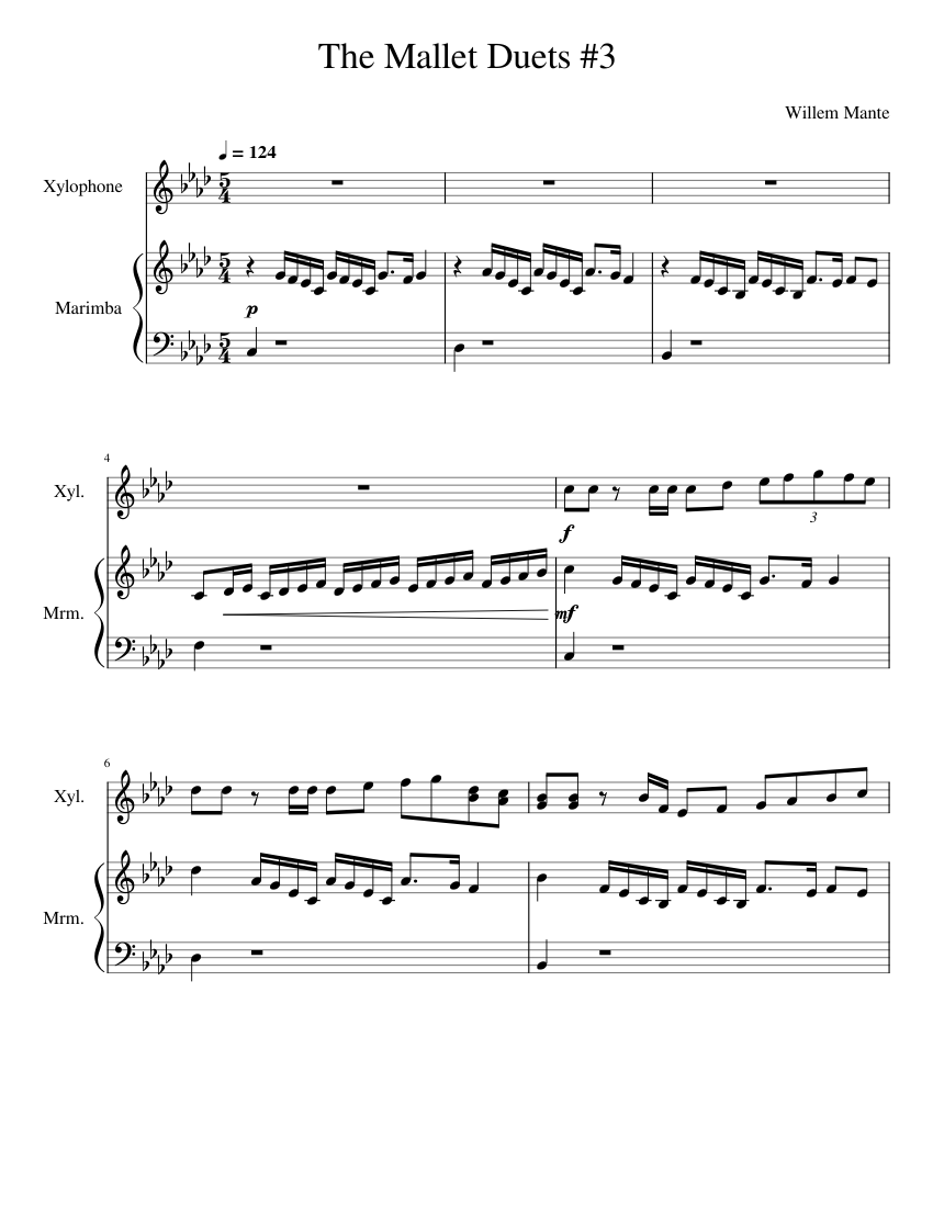 The Mallet Duets 3 Sheet music for Marimba, Xylophone (Percussion Duet)