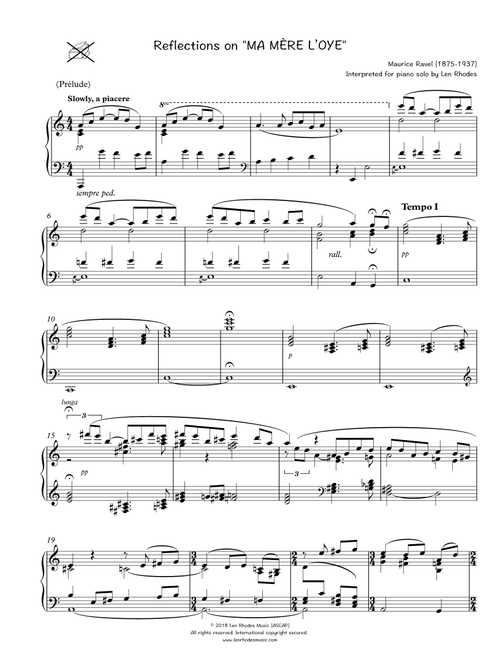 Ravel - "Mother Goose" (Ma Mère l’Oye), arranged for Piano solo (Arr. Len Rhodes) - Maurice Ravel (Piano Solo)