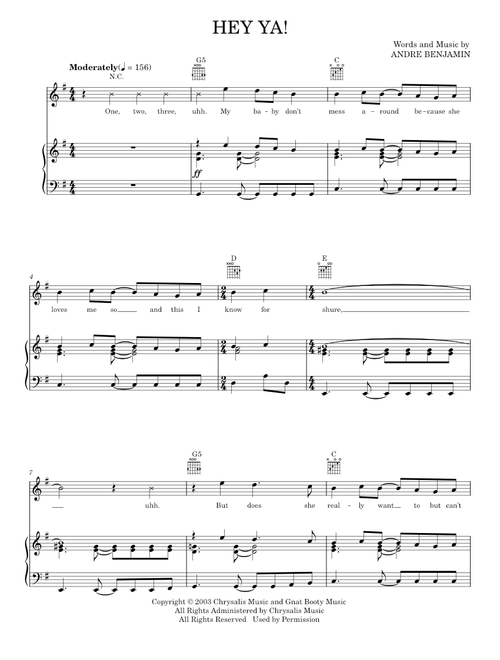 Hey Ya! - OutKast (Piano-Vocal-Guitar)