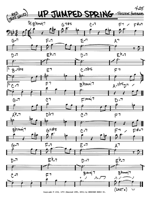 Up Jumped Spring - Freddie Hubbard (Real Book - Melody-Chords)