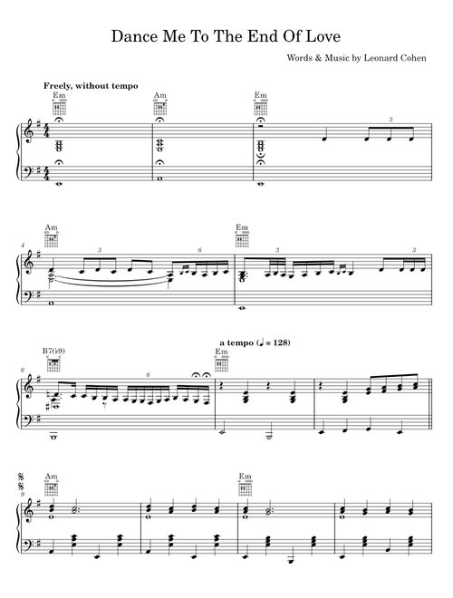 Dance me to the end of love - Leonard Cohen