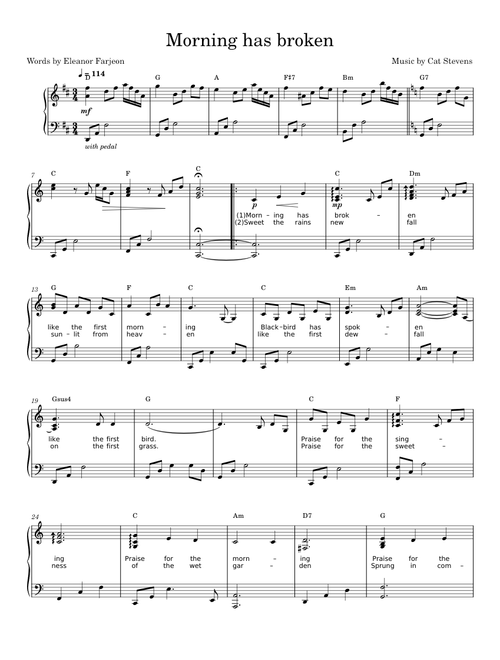 Morning has broken – Cat Stevens