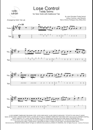 Play Official version of Lose Control Sheet Music by Teddy Swims for ...