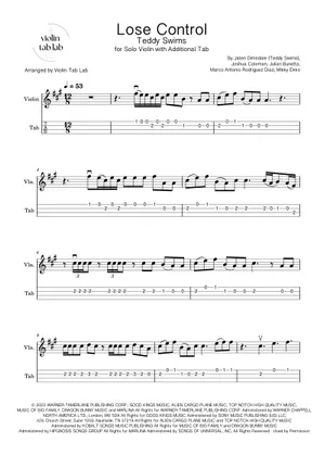Lose Control Violin Tutorial Play Official version of Lose Control Sheet Music by Teddy Swims for ...