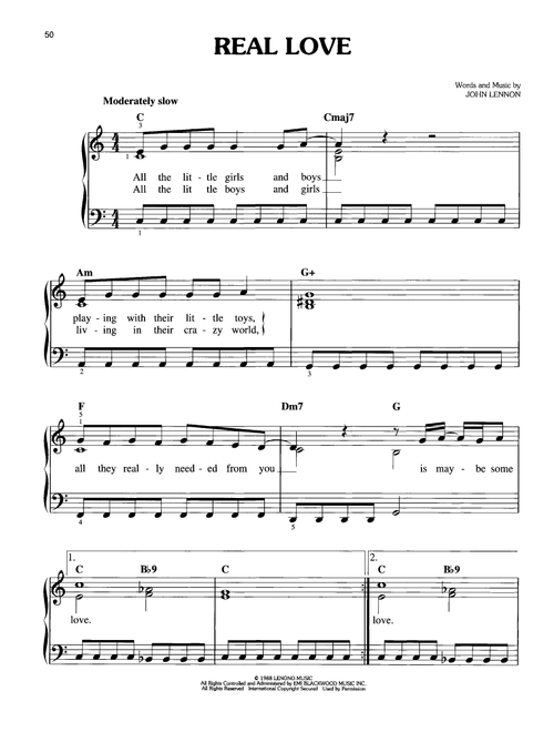 Real Love - The Beatles (Easy Piano)