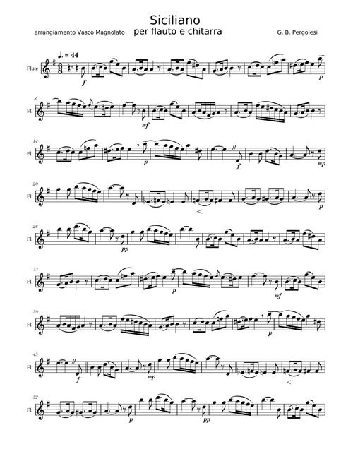 Pergolesi, Siciliana per flauto e chitarra